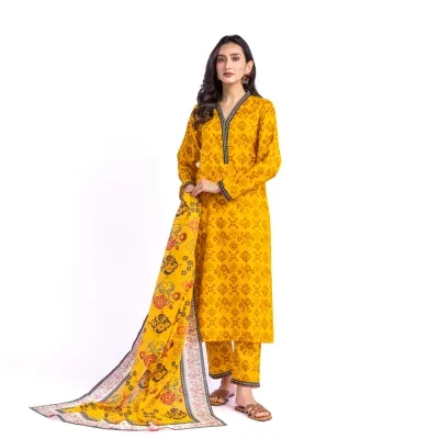 Maahru - Unstitched fabric for women - 3 Piece - Sunflower Bloom