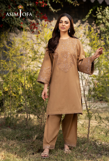 Asim Jofa AJPB-104 EMBROIDERED JACQUARD 2 PCS Stitched Suit For Women / Dress For Girls - Essential Pret Drop 6