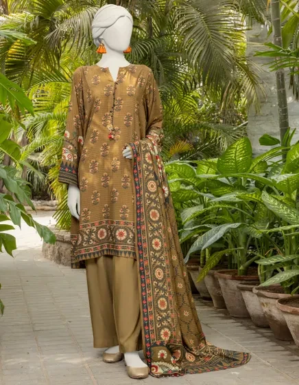 MEHNDI LIGHT LINEN PRINTED UNSTITCHED 3PC | JJLS-S-JPW-24-017