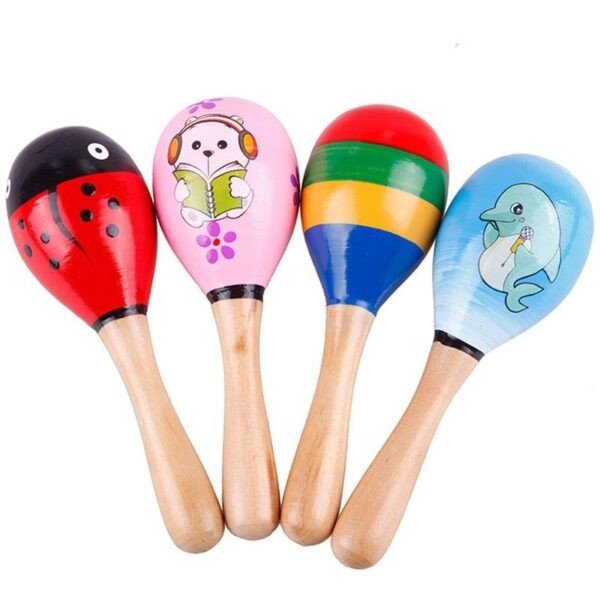 New Hot Wooden Maraca Wood Rattles Kid Musical Party Favor Child Baby Shaker Toy