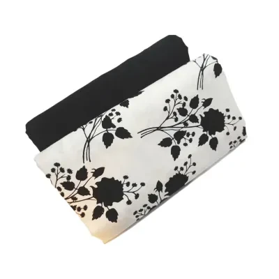 Ghazi fabric Unstitched Linen 2 piece suit for women cream with blackGH88005