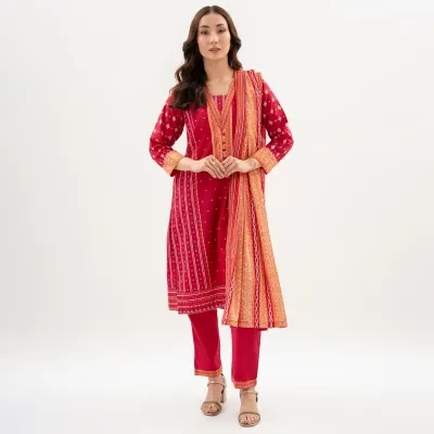 Maahru - Unstitched fabric for women - 3 Piece (Cotton) - Design 6