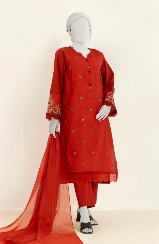 EMBROIDERED 3PC UNSTITCHED