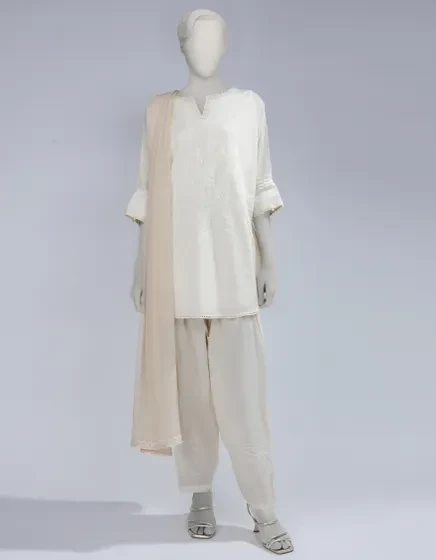 OFF WHITE LAWN EMBROIDERED 3PC STITCHED