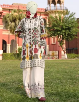 J. Women Unstitched 2 Piece Shirt Trouserfor Women And Girls