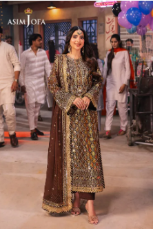 Asim Jofa Embroidered Chiffon 3 Piece For Women And Girls - Collection: Chamkeli - Designcode:S Ajkk-30