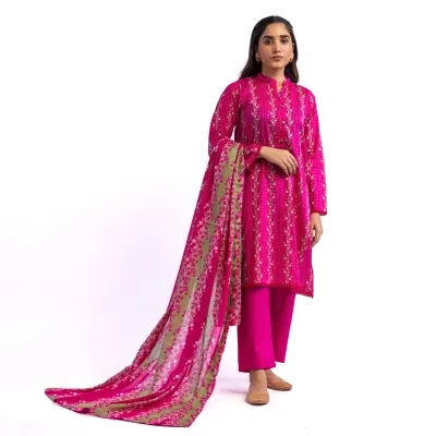 Maahru - Unstitched fabric for women - 2 Piece (Lawn) - Pink Harmony
