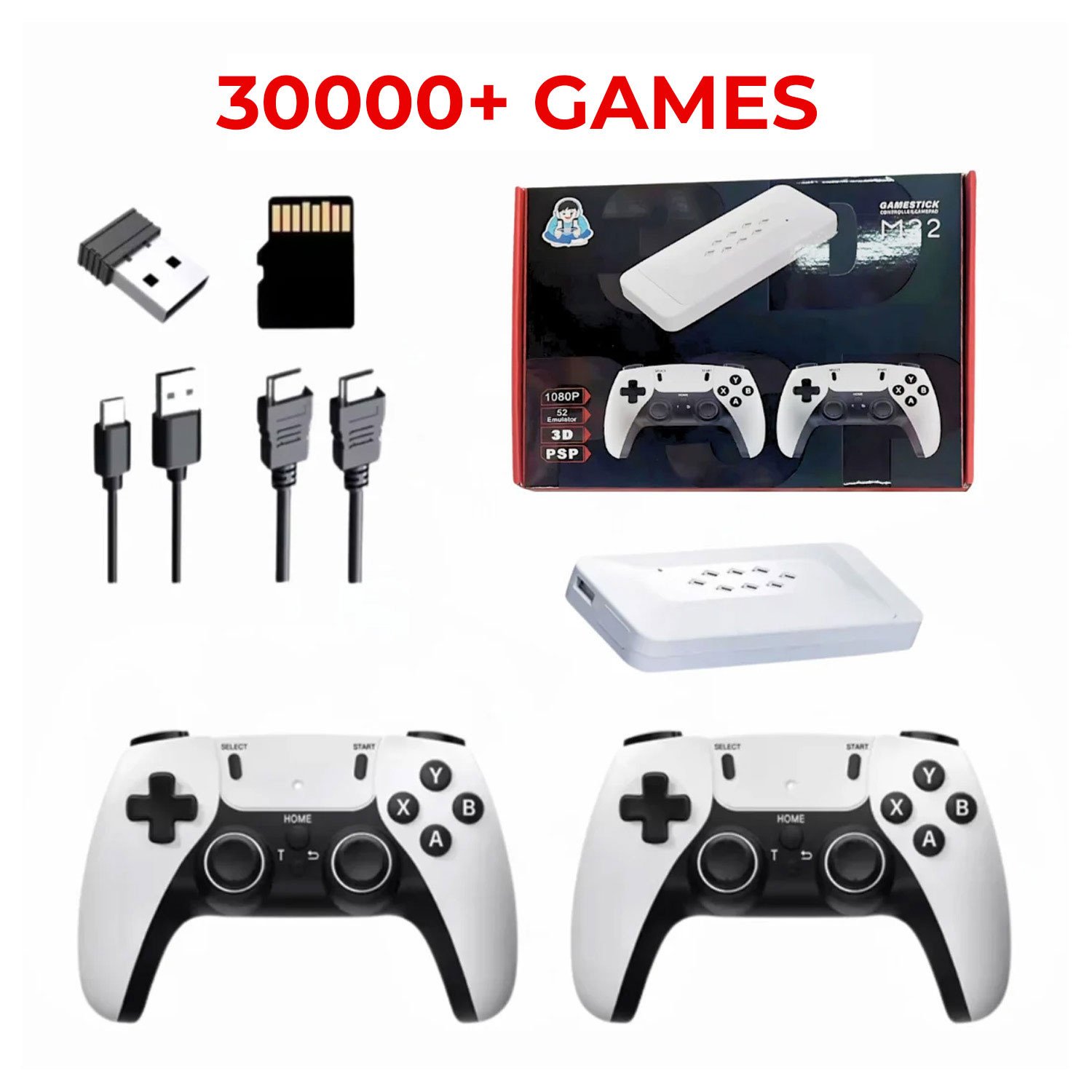 M22 64GB RETRO 30,000+ GAMING STICK 1080P HD GRAPHICS, WITH 52 EMULATORS CLASSIC EDITION