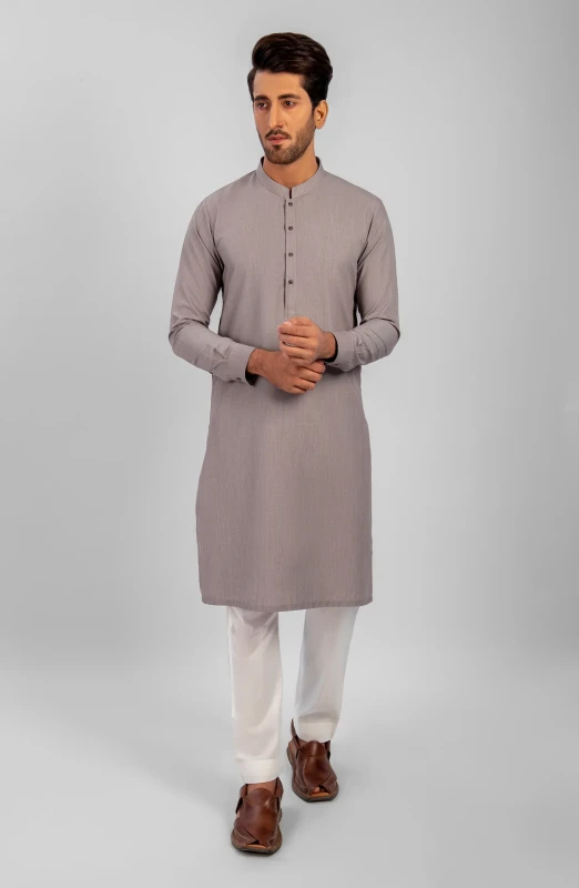 PRE WINTER'23 MEN KURTA CASUAL WOODLAND BROWN