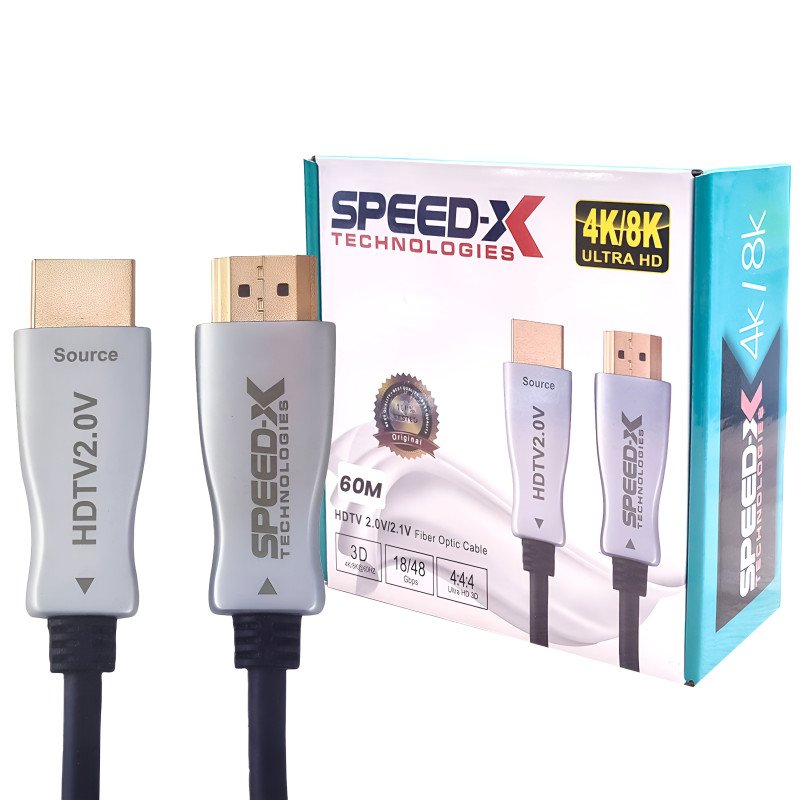 Speed-x 60m Fiber Hdmi Cable 2.0/2.1 Aoc(active Optical Cable) 30awg Copper Support 4k 8k Uhd (full Length)