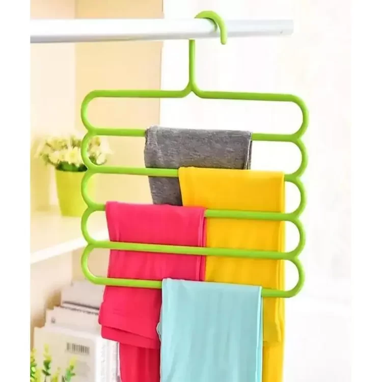 Multi-Purpose Plastic 5 Layers Suspension Pants, Clothes Tie Scarf Towels Storage Organizer