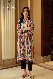 Asim Jofa Stitched Printed Raw Silk 1 Piece Shirt For Women and Girls , code: AJSS-05-S
