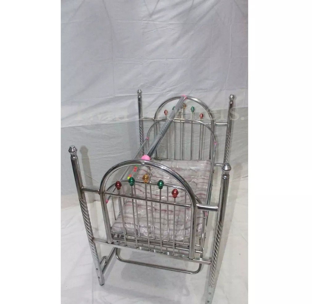 Stainless Steel Swing Bed Cradle in Heavy Pipe with Foam mattress
