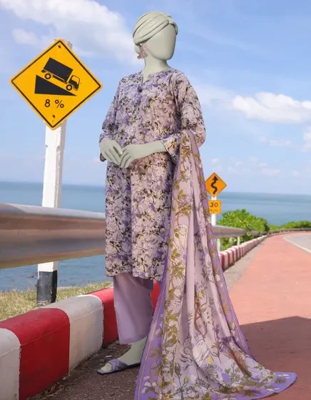 LILAC LAWN PRINTED 3PC STITCHED | JLAWN-S-25-068