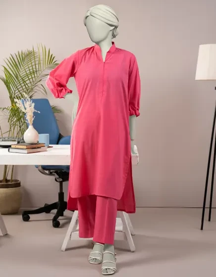 PINK SLUB DYED 2PC STITCHED | JLAWN-S-JST-25-2093