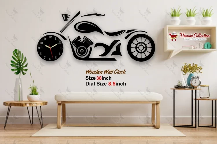 Motorbike 3D Wooden Wall Clock