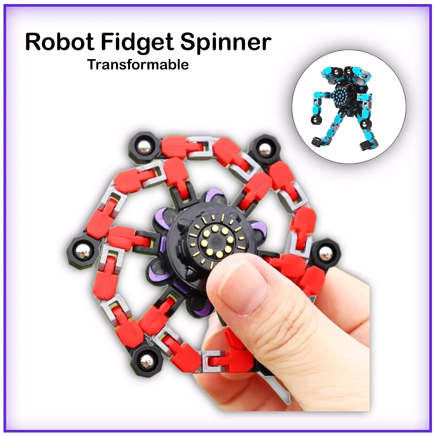 Robot fidget spinner transformable toy – decompression deformable mechanical