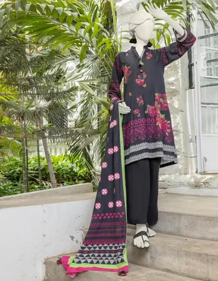 MULTICOLOR LIMINAL PRINTED UNSTITCHED 3PC | JJLS-S-JPWU-24-040