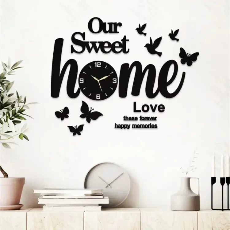 Wall Clocks, Butterflies & Sweet Home 3D Wooden Watch DIY Design