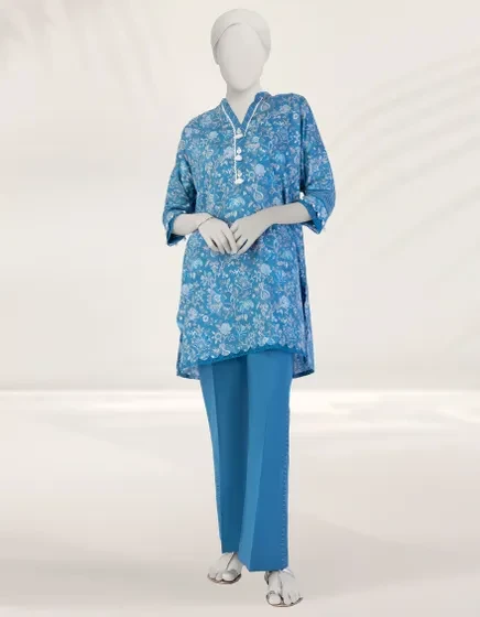 BLUE PRINTED LIMINAL UNSTITCHED 2PC