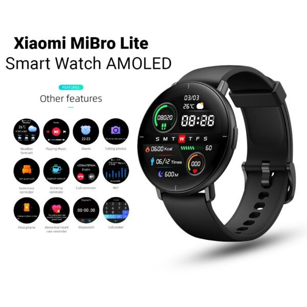 MIBRO LITE AMOLED SMART WATCH WATERPROOF WITH HEART RATE SENSOR (ORIGINAL)