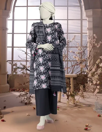 MULTICOLOR LIMINAL PRINTED UNSTITCHED 3PC | 25-3246