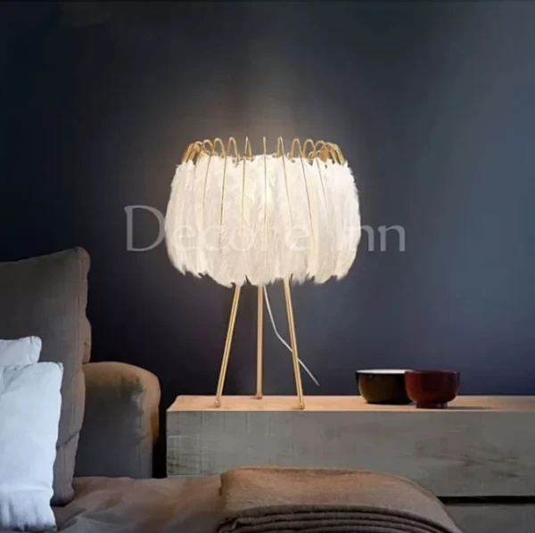 Modern Feather table and Floor tripod Lamps
