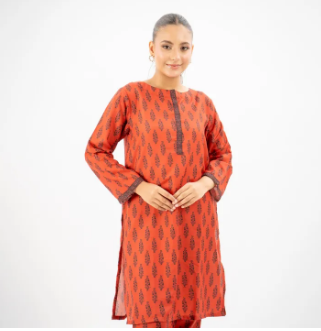 Maahru - Dress For Girls - 2 PC Stitched Shirt & Trouser - Midnight Ruby