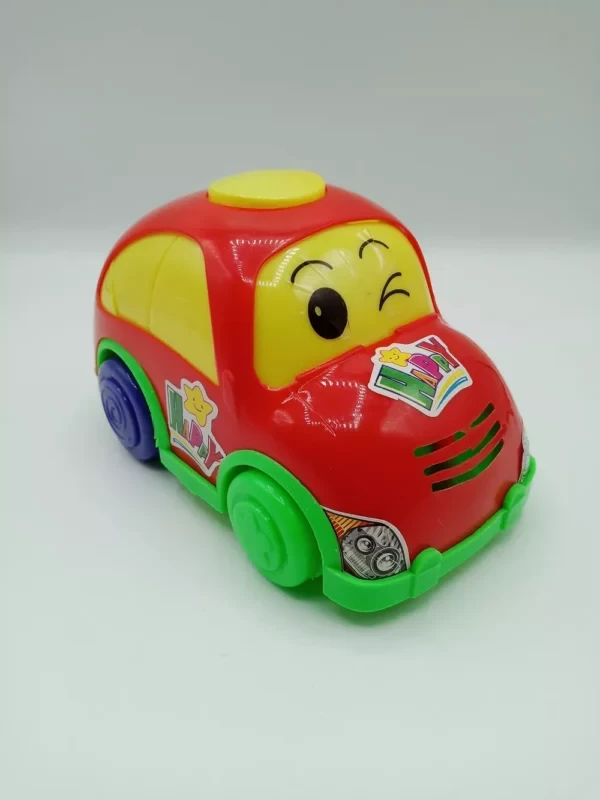 Pull String Foxy Car Toy With Glowing Light for Kids 14x9cm Color May Vary