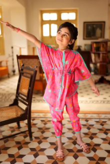 KAC-02176 | Shocking Pink & Multicolor | Casual 2 Piece Suit | Cotton Lawn Print