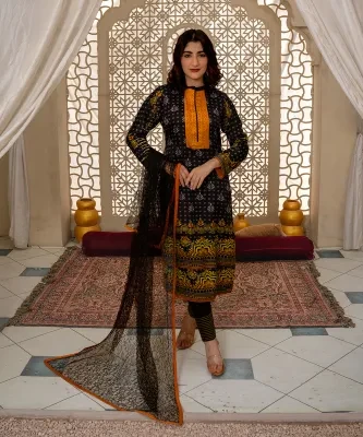 Sunaina Textile Unstitched 3 Piece Suit Fabric: Malai for Women and Girls - Collection: Rangoli VOL25 - Designcode: 2502