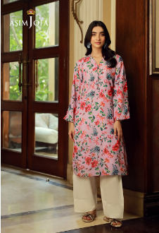 Asim Jofa Stitched Printed Raw Silk 1 Piece Shirt For Women and Girls , code: AJSS-04-S