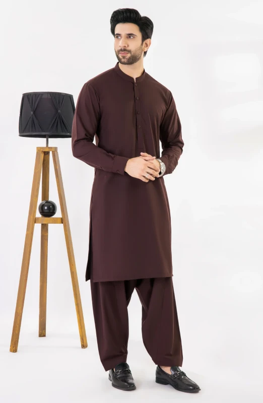 SUMMER'25 MEN KAMEEZ SHALWAR MAROON