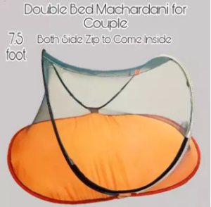 Double Bed Mosquito Net (Machar dani) for Couple/Full Size/Dual Side Zip