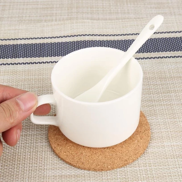 1/3/6/12 Pcs Round Plain Cork Tea Coaster Heat Insulation Non-Slip Tableware Kitchen Cup Mat