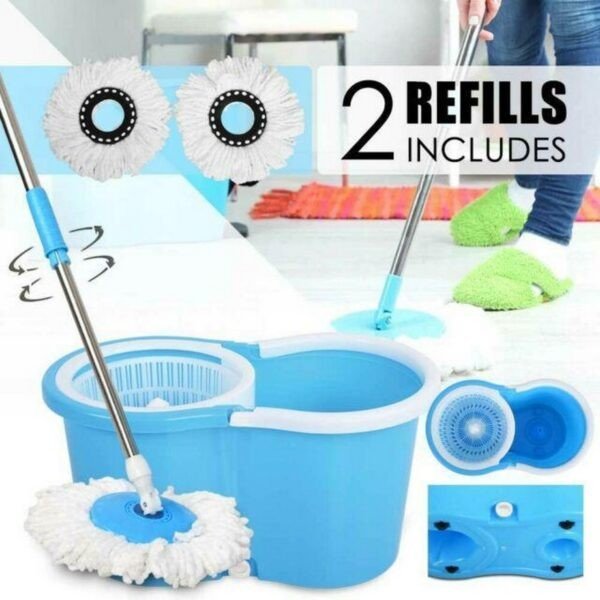 Magic Spin Mop Movable Bucket No Foot Pedal Rotate 360 Degree Hand Pressure Spin Mop for Floor Cleaning