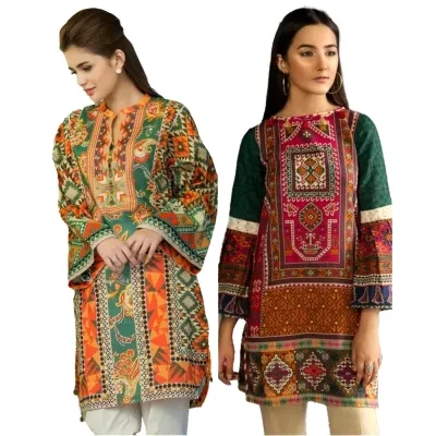 Shah Kamal Fabrics Unstitched Suit 1 Piece Trending All-over New Season Collection-Swiss Lawn Printed Shirt For Women-SL72