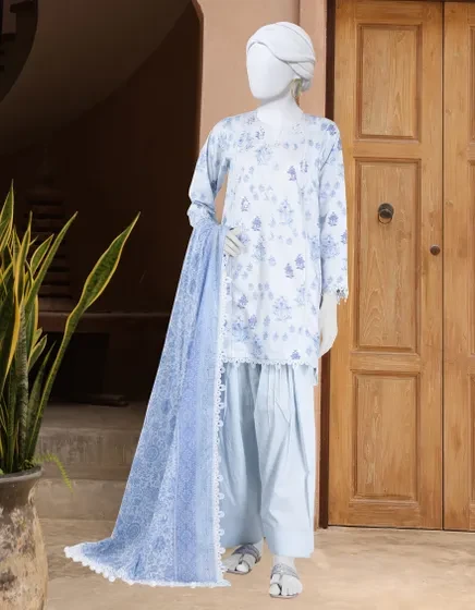 MULTICOLOR LAWN EMBROIDERED 3PC | JLAWN-S-25-3300-B