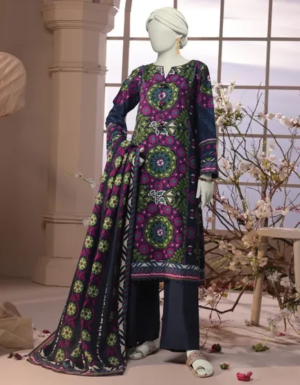 MULTICOLOR KHADDAR PRINTED UNSTITCHED 3PCJJLS-W-JWU-24-1747 FB/SUZANI PHULKARI-4