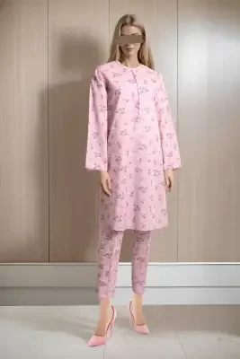 Saya Printed Unstitched Fabric Khaddar 2 Piece (Shirt / Trouser) For Woman and Girls - Lilac - Design Code: WU2P-3303