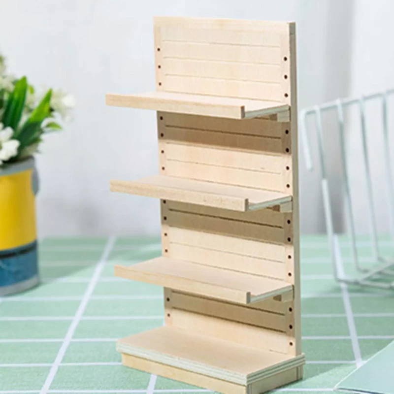 2xWooden Dollhouse Supermarket Shelves Food Drink Display for Jam Toys