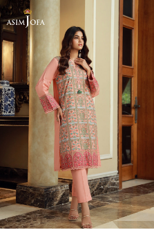 Asim Jofa Stitched Printed Cambric 2 Piece Shirt & Trouser For Women and Girls , code: AJFV-14-S