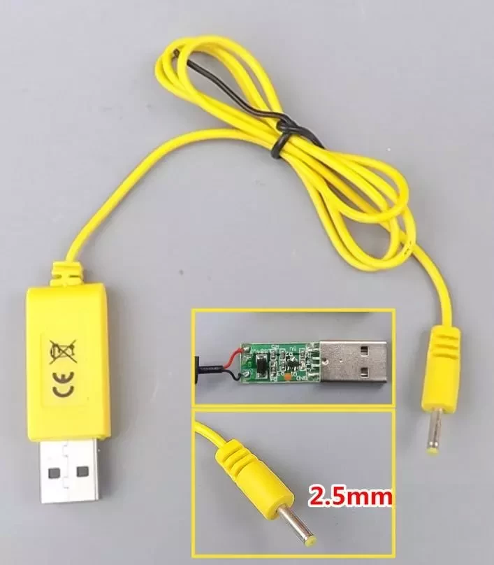 USB 3.7V-4.2V Battery Charger 2.5mm Jack for RC copters, NiCd, Lipo battery
