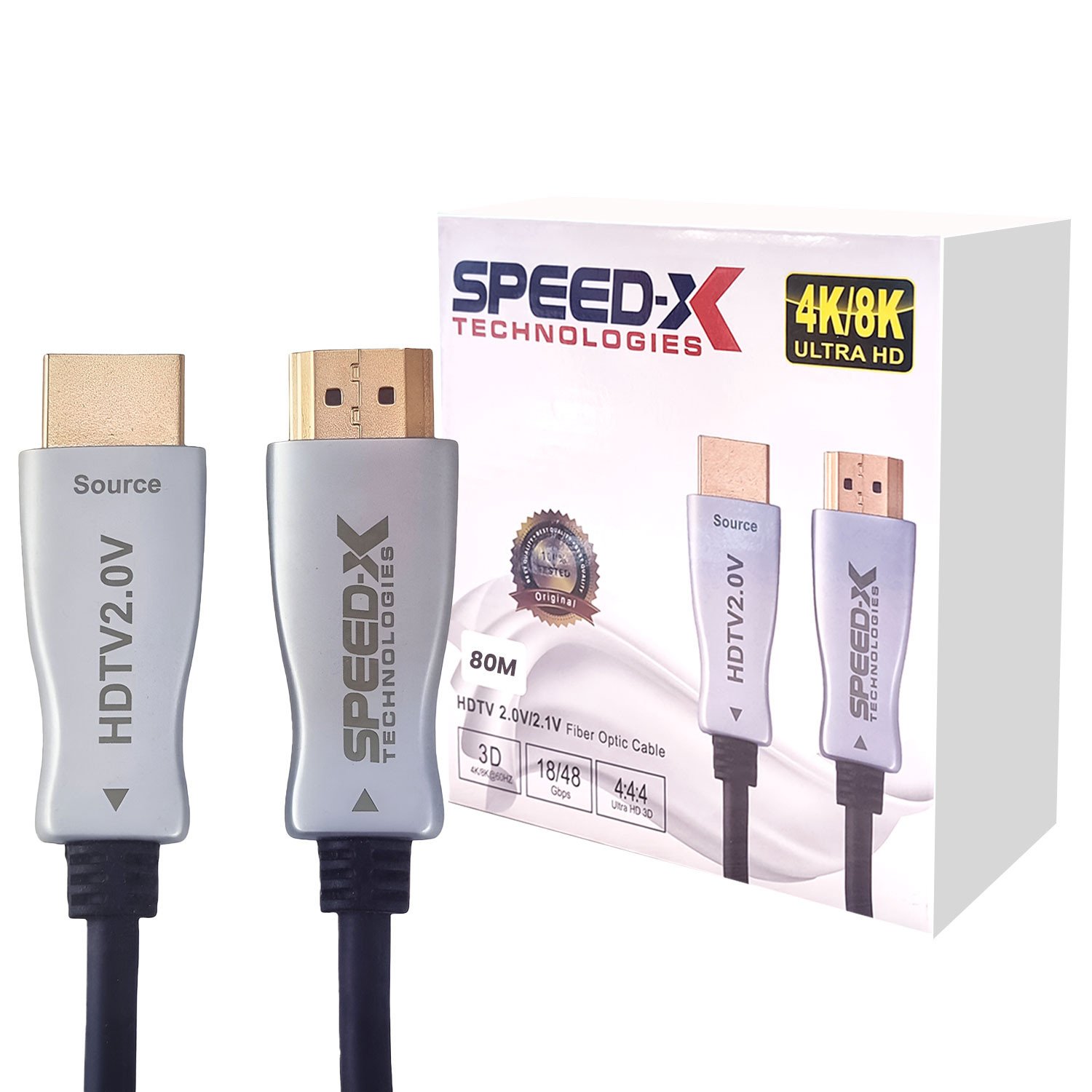 SPEED-X 80M FIBER HDMI CABLE 2.0/2.1 AOC(ACTIVE OPTICAL CABLE) 30AWG COPPER SUPPORT 4K 8K UHD (FULL LENGTH)