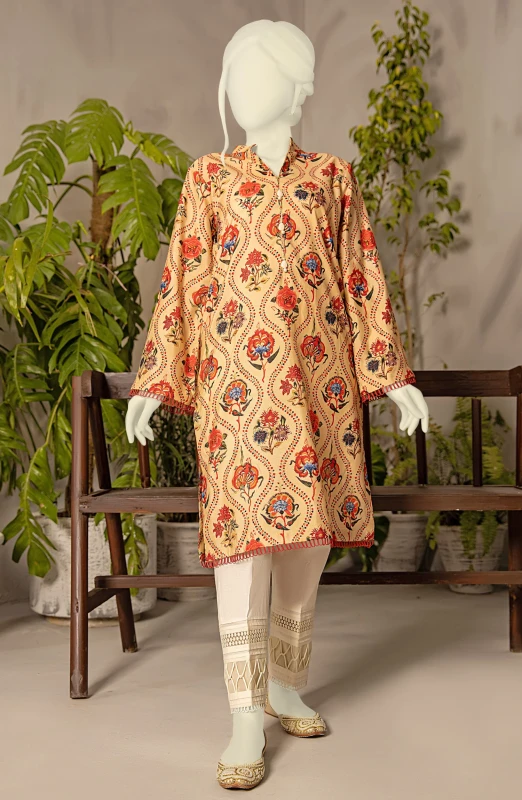 WINTER'22 DIGITAL PRINTED OAK SILK SHIRT 1PC UNSTITCHED
