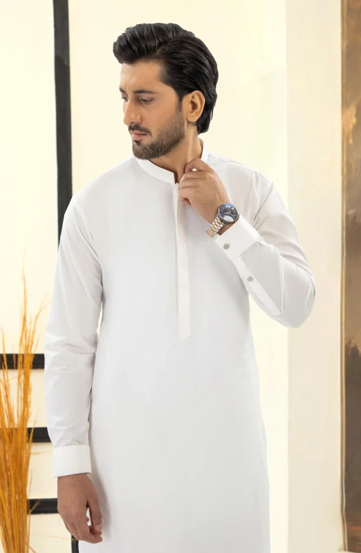 SUMMER'25 MEN KAMEEZ SHALWAR OFF WHITE