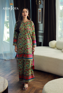 Asim Jofa Stitched Printed Raw Silk 2 Piece For Women and Girls , code: AJSS-16-S