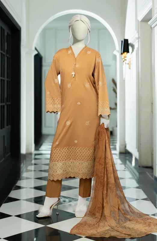 FESTIVE'25 EMBROIDERED CAMBRIC 3PCS STITCHED