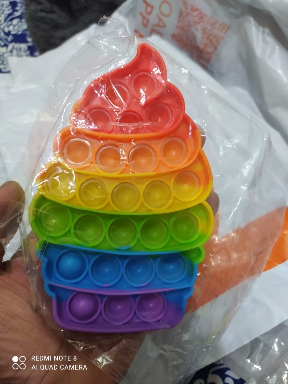 Push Pop Bubble Fidget Spinner Pop It Silicone Toy - 5 inches - Rainbow Among Us Game Spaceman Astronaut