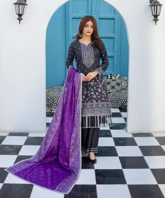 Sunaina 3 Piece Banarsi Silk Unstitched Fabric for Girls/Womens 202-Vol-2